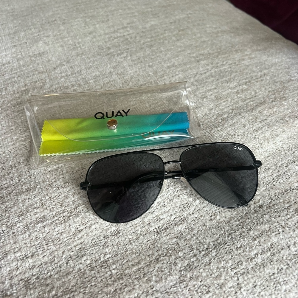 Quay Black Aviator Sunglasses